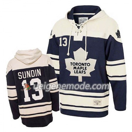 Herren Eishockey Toronto Maple Leafs Mats Sundin 13 Blau Sawyer Hooded Sweatshirt